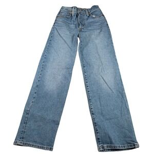 Levi's Ribcage Straight Ankle Jeans Women 23 X 27  Blue High Rise Denim